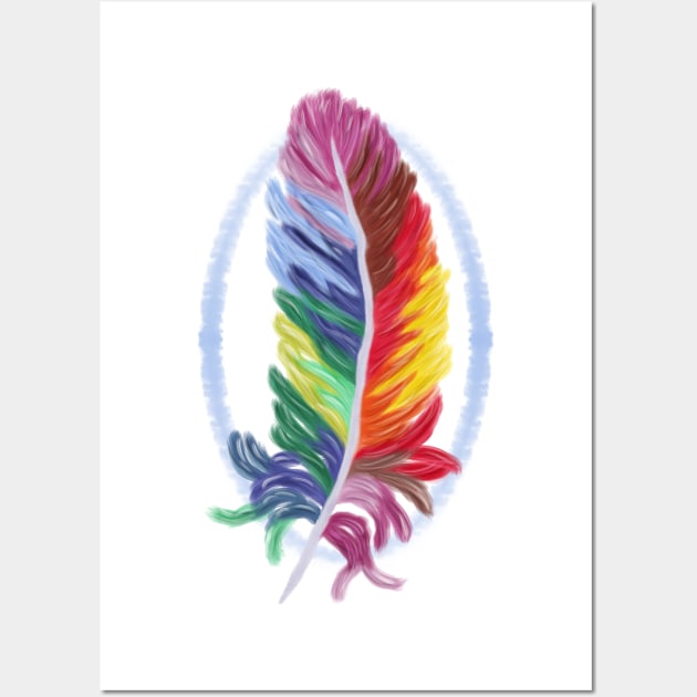 Colorful Bird Feather Wall Art by Lighttera